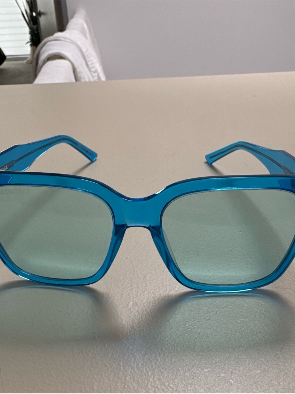Blue Transparent Balenciaga Sunglasses - Clear Blue Frame